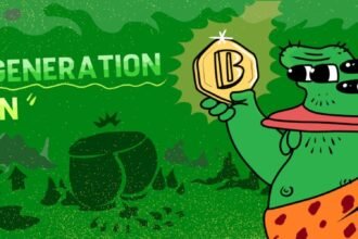 A frog holding Borpa token and his frog friend is super excited