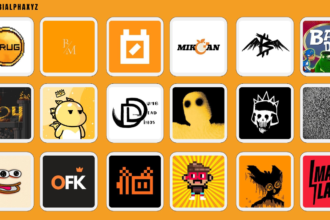 Image showing multiple Logos Of Bitcoin ordinals NFTs on bitcoin blockchain